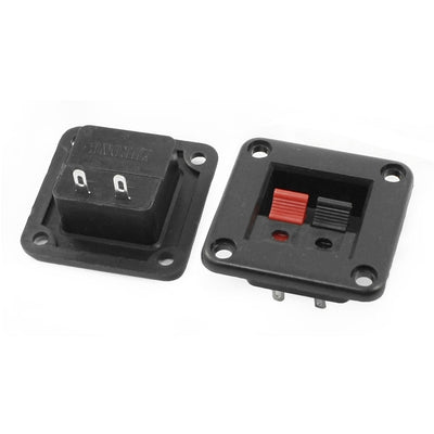 Harfington Uxcell 2pcs Red Black 2 Way Push Type Square Speaker Terminals Connectors