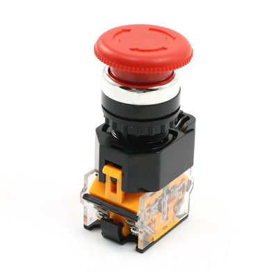 Harfington Uxcell Red Mushroom Latching Emergency Stop Push Button Switch 380VAC 10A DPST