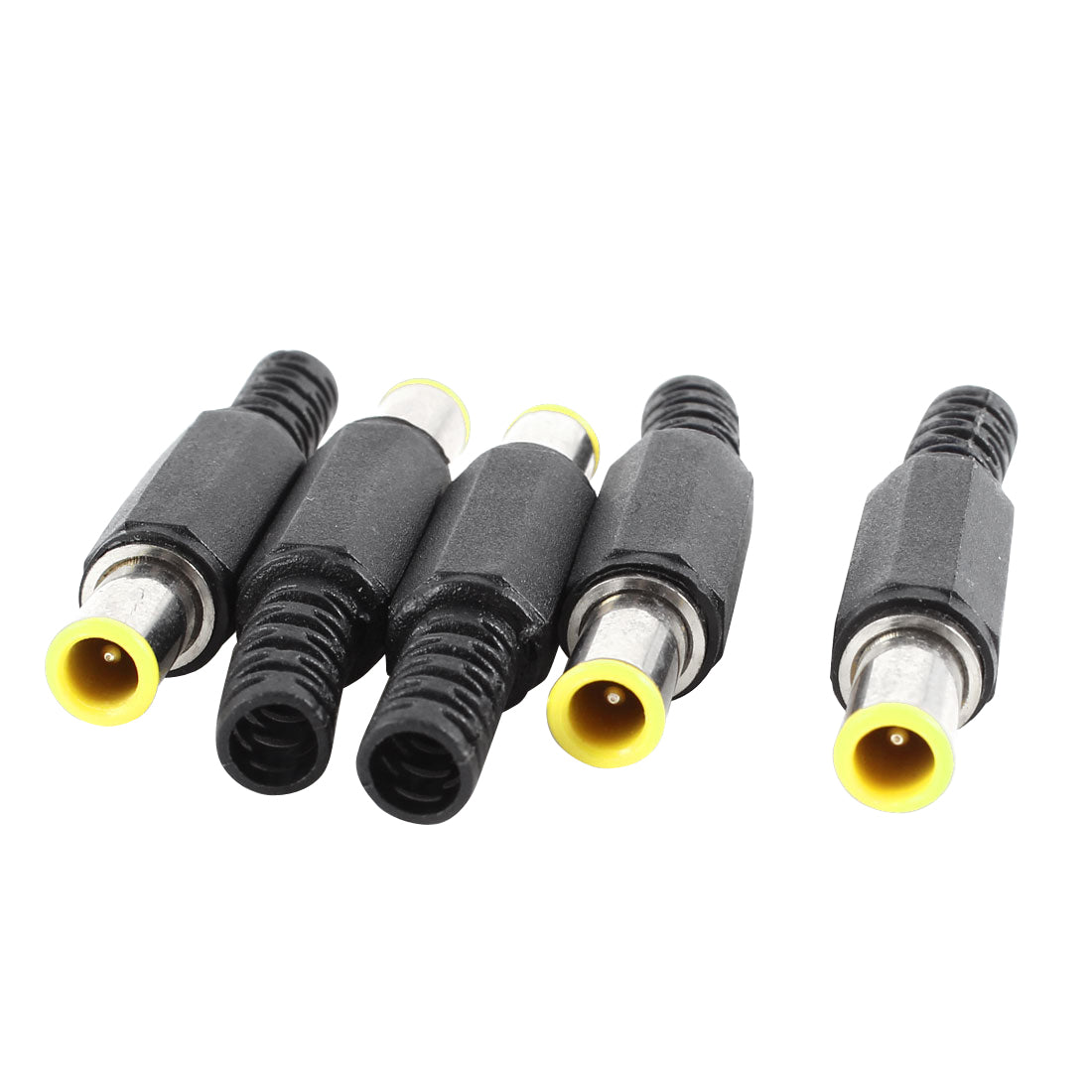 uxcell Uxcell 5Pcs DC Cable Jack Power Supply Male Connector 6 x 4.4mm