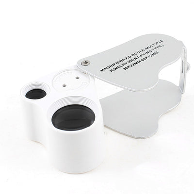 Harfington Uxcell Two Multiple 4X 2 LED White Light Magnifying Magnifier