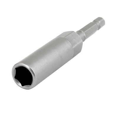 Harfington Uxcell 10mm Socket 1/4-inch Hex Shank 80mm Length Nut Drivers Adapter Drill Bit Gray