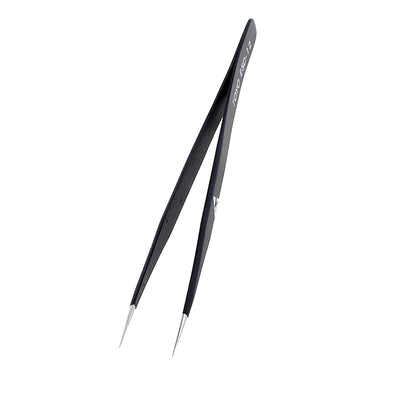 Harfington Uxcell 12cm Black Non Magnetic ESD Safe Fine Pointed Tips Tweezers Hand Tool