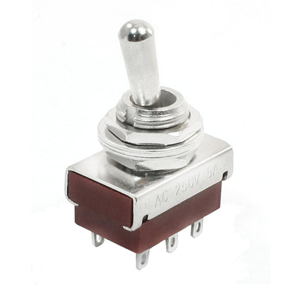Harfington Uxcell Replacement Panel Mount DPDT 6 Pin Latching Toggle Switch AC 250V 5A NO-NO