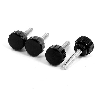 Harfington Uxcell 4pcs Spare Parts M4 x 14 x 20mm Screw On Type Grip Knurled Knobs