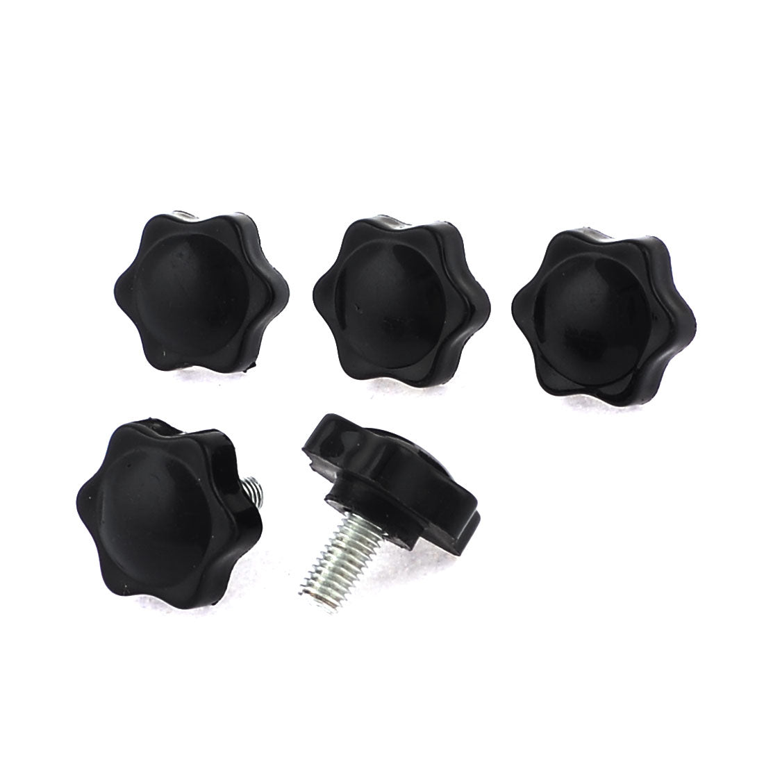 uxcell Uxcell 8mm x 15mm Male Thread Pentagram Head 30mm Height Clamping Knob 5 Pcs