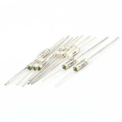 Harfington Uxcell 10Pcs Microtemp Circuit Protection Aluminum Thermal Fuse 165C Degree 250V 10A
