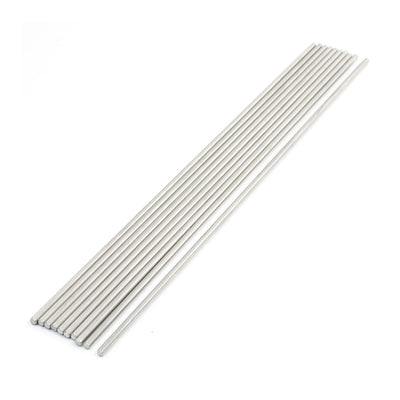 Harfington Uxcell 10Pcs Stainless Steel 200mm x 2.5mm Round Rod Stock for RC Airplane Model
