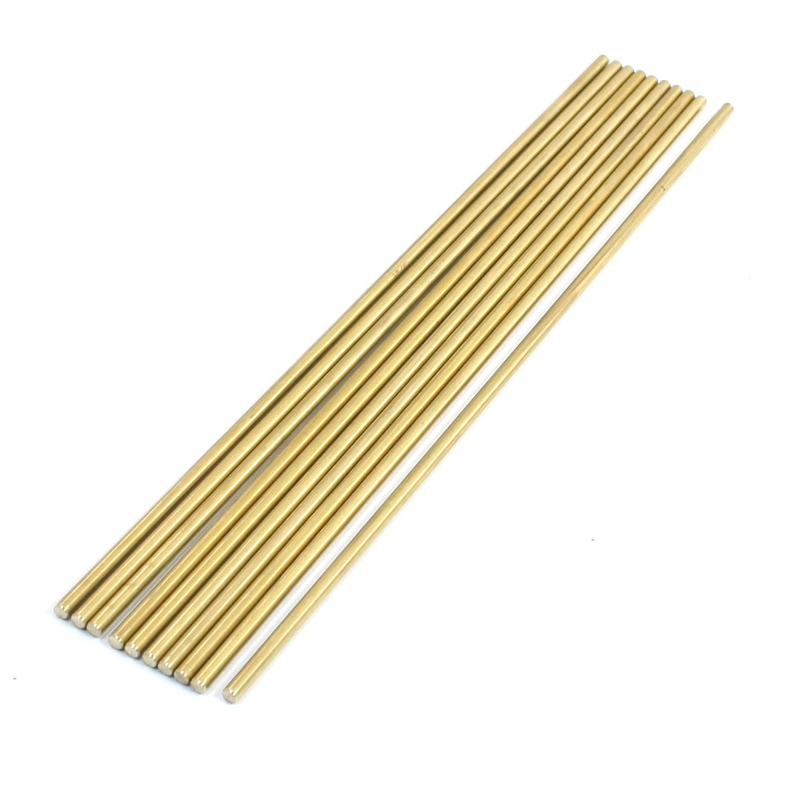uxcell Uxcell Lathe 200mm x 3mm Brass Axle Round Stock Drill Rod Bar 10Pcs