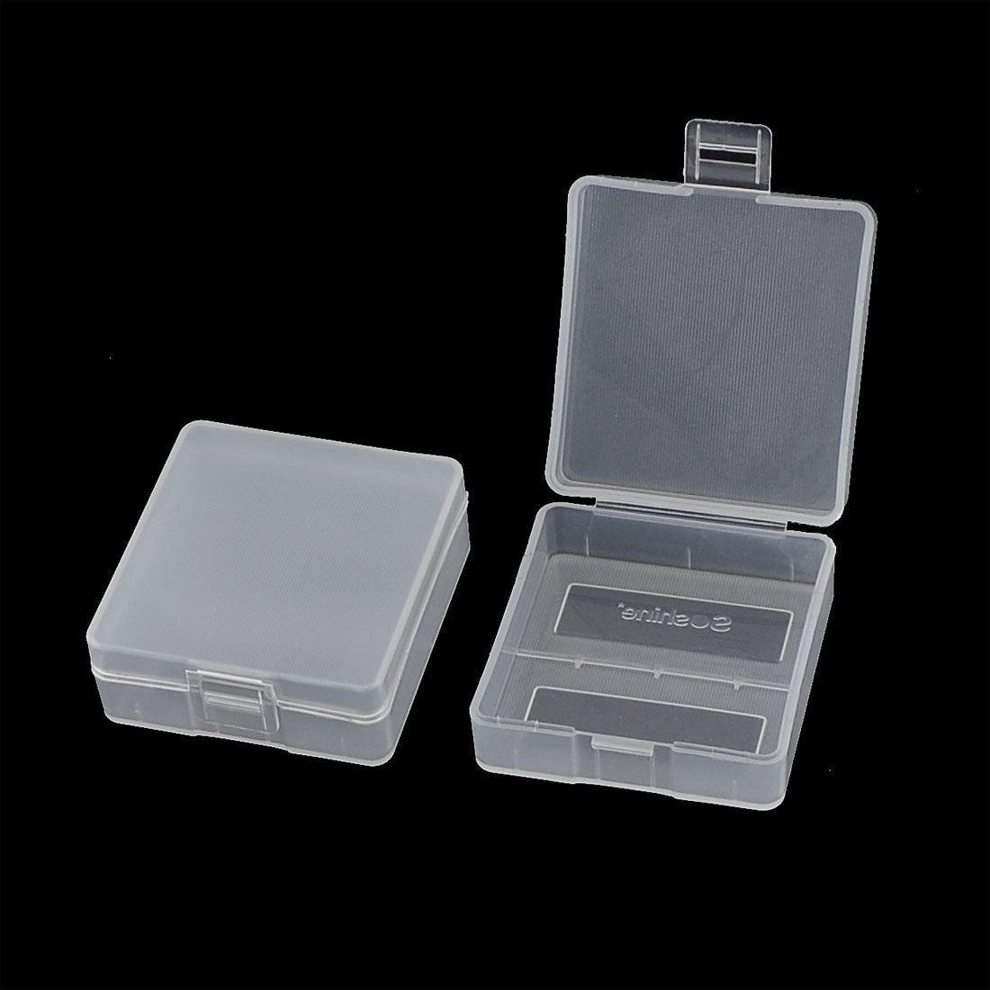 uxcell Uxcell 2 Pcs Rectangle Clear White Plastic Battery Case Box for 9V Type Batteries