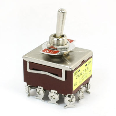 Harfington Uxcell KN402 4PDT ON/ON 2 Position 12 Pin Toggle Latching Switch 10A/380VAC 15A/250VAC
