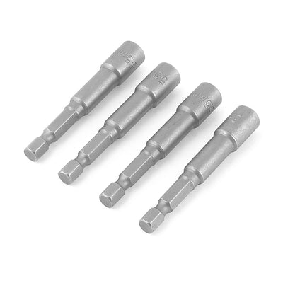 uxcell Uxcell Gray Magnetic Powered 65mm Long 5.5mm Hex Socket Nut Setters Driver x 4