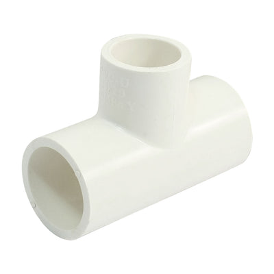 Harfington Uxcell T Shape Reducer Tee White PVC-U Pipe Connect Coupler Fitting 25x20mm