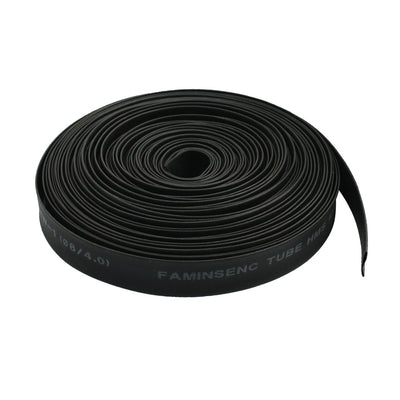 Harfington Uxcell Black Heat Shrinkable Tubing Shrink Tube 8mm Diameter 14mm Flat width 10 Meters 600V 125C