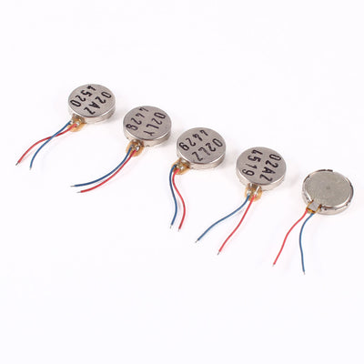 Harfington Uxcell 3V DC 2 Leads 1227 12mm x 2.9mm Coin Mobile Phone Vibration Motor 5 Pcs