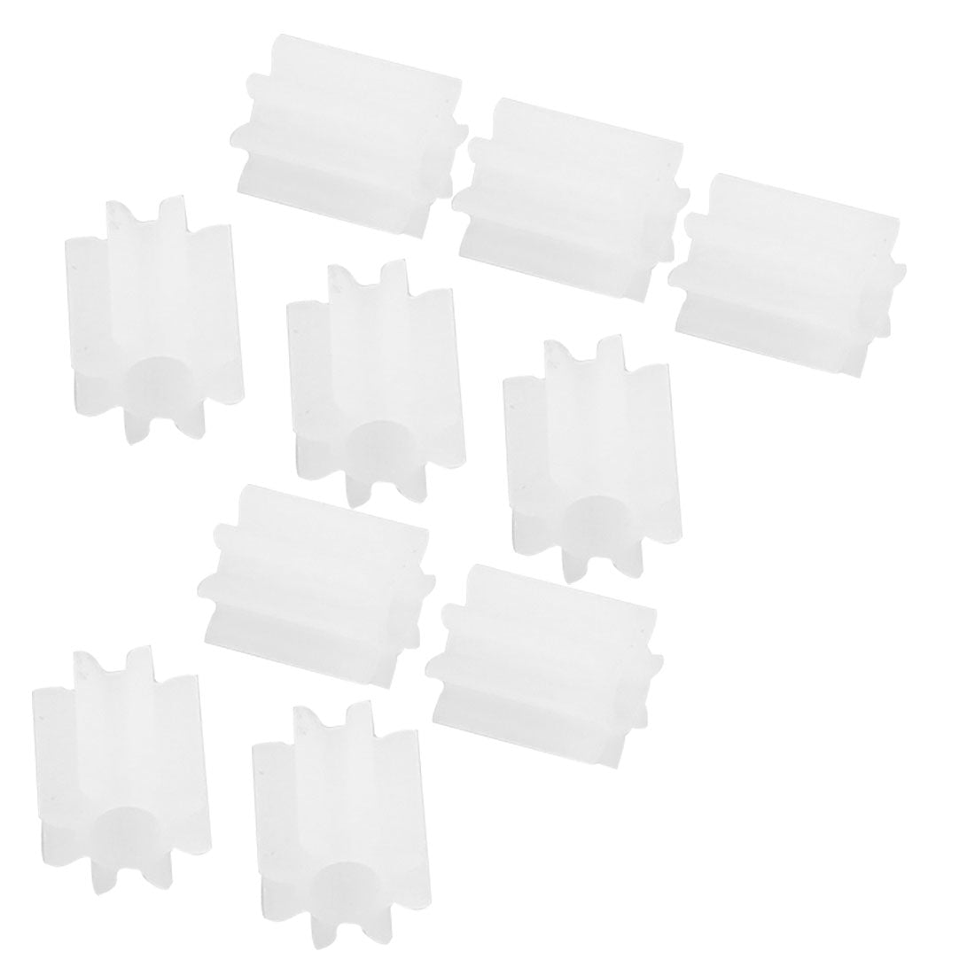 uxcell Uxcell 10 Pcs White Plastic 8 Teeth 2mm Shaft Dia DIY RC Model Gears