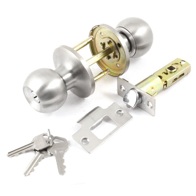 Harfington Uxcell Restroom Keyed Round Knob Lock Lockset for 35mm-60mm Thickness Door