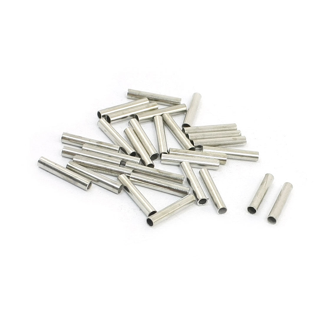 uxcell Uxcell 30Pcs Crimping Type Non-insulated Pipe Bare Terminal Connector for 18AWG Wire