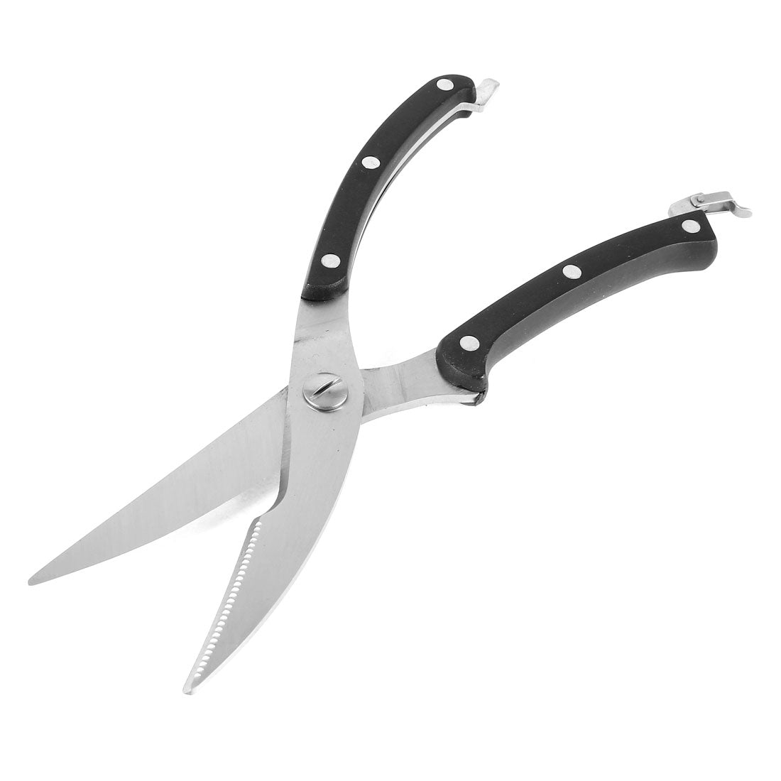 uxcell Uxcell Stainless Steel Blade Black Non-slip Plastic Coated Handle Kitchen Scissors Shears