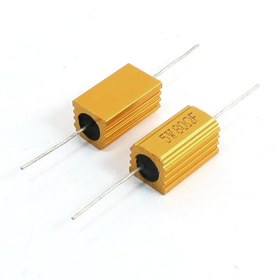Harfington Uxcell 5W 80 Ohm Axial Gold Tone Heatsink Aluminum Clad Resistor 2Pcs