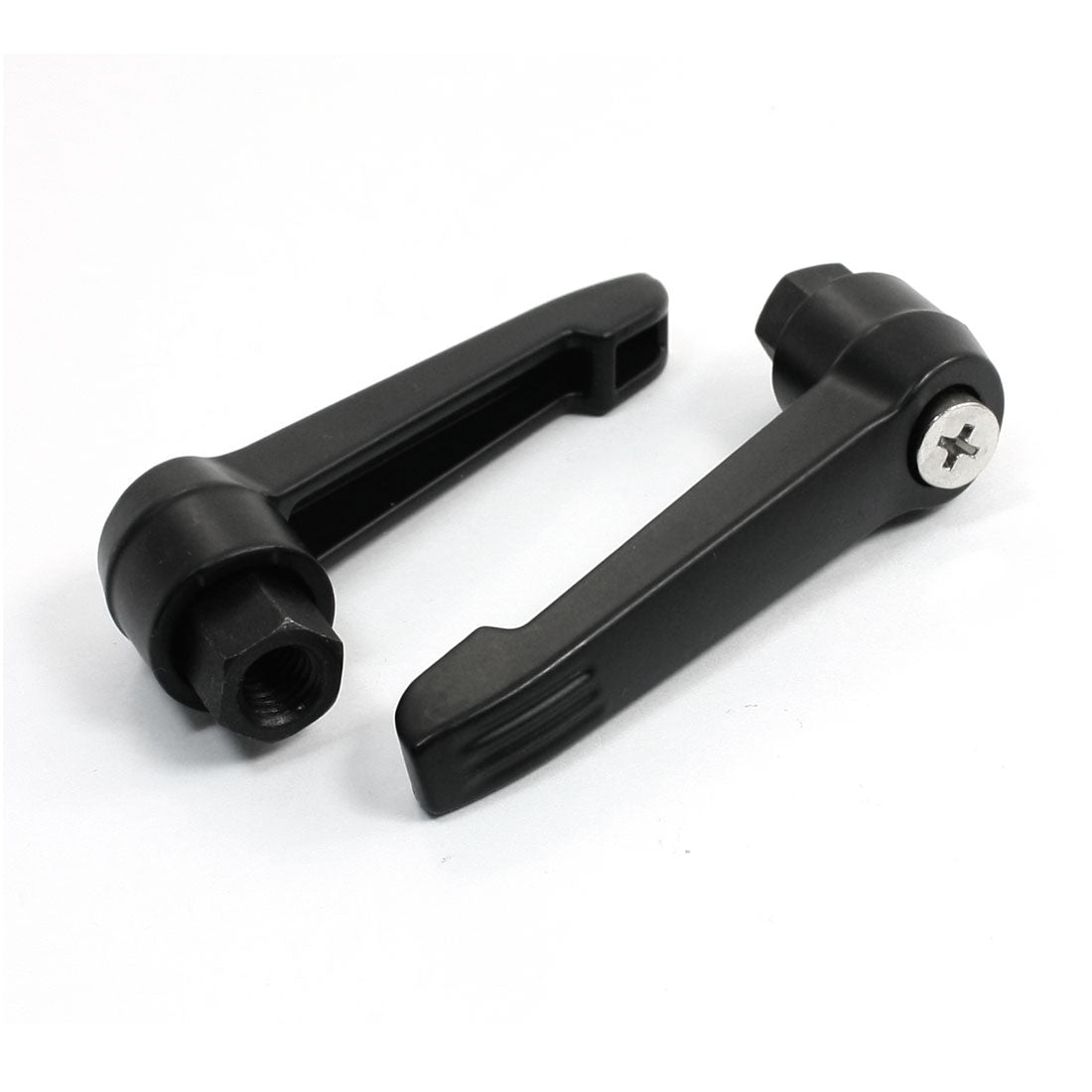 uxcell Uxcell 2Pcs Machinery M8 Female Thread Adjustable Metal Handle Lever Black