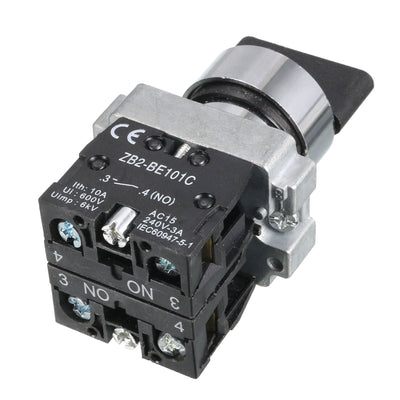 Harfington Uxcell Panel Mounting 3 Position Selector Black Rotary Switch AC 240V 3A 2NO DPST