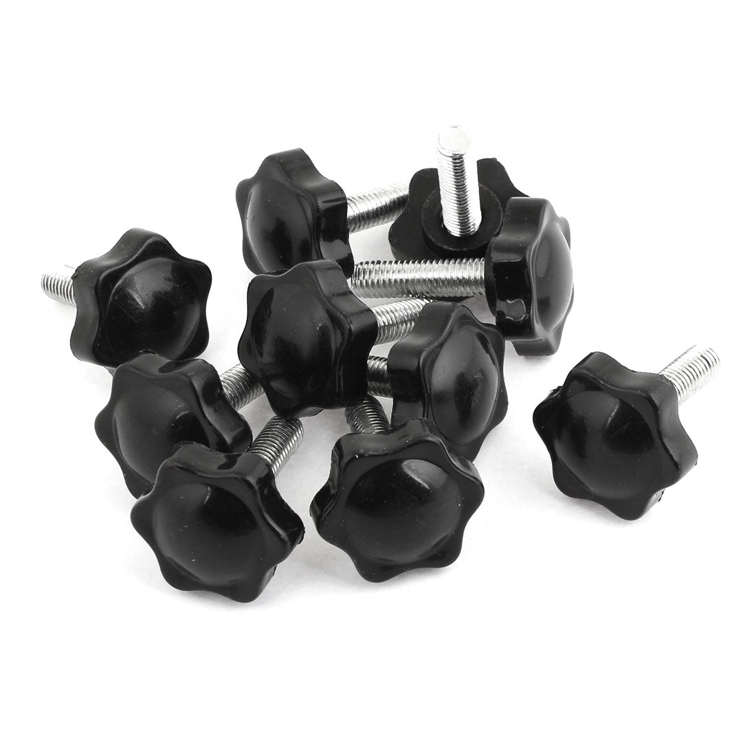 uxcell Uxcell 10 Pieces M8 x 30mm Male Thread 32mm Hex Shaped Head Clamping Screw Knob Black