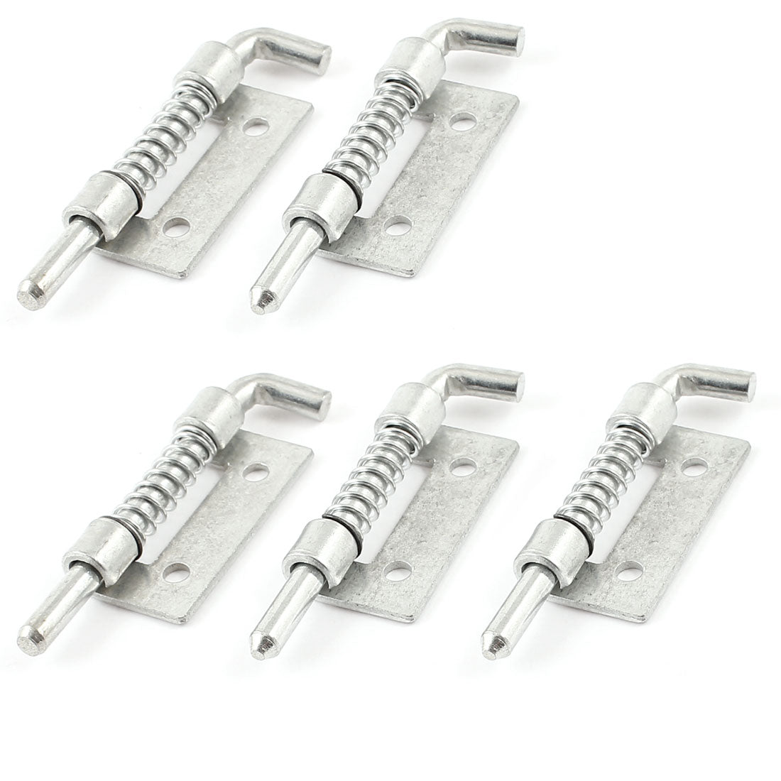 uxcell Uxcell 5 PCS Fixed Type Spring Loaded Barrel Bolt Latch Silver Tone