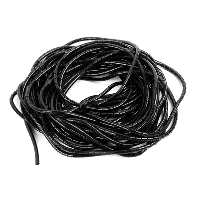 Harfington Uxcell 20M Long Flexible Black PE Polyethylene Spiral Cable Wire Wrap Tube 6mm