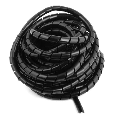 Harfington Uxcell 6.5M Long Flexible Black PE Polyethylene Spiral Cable Wire Wrap Tube 10mm
