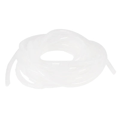 Harfington Uxcell 6.7M  21.98 Ft Spiral Cable Wire Wrap Tube Coil Manager Clear White 10mm