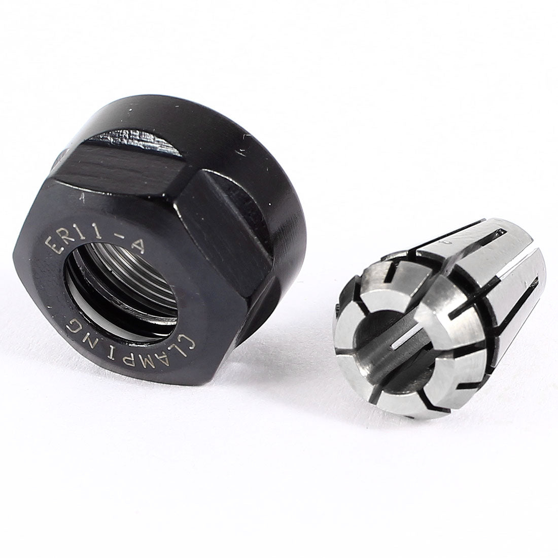 Uxcell 6mm ER11 Precision Spring Collet Chuck Silver Tone w Screw Nut ...