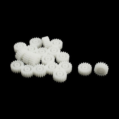 Harfington Uxcell 20 Pcs,10mm x 2mm 18 Teeth Plastic Gear for Car Model Motor Gearbox Spindle