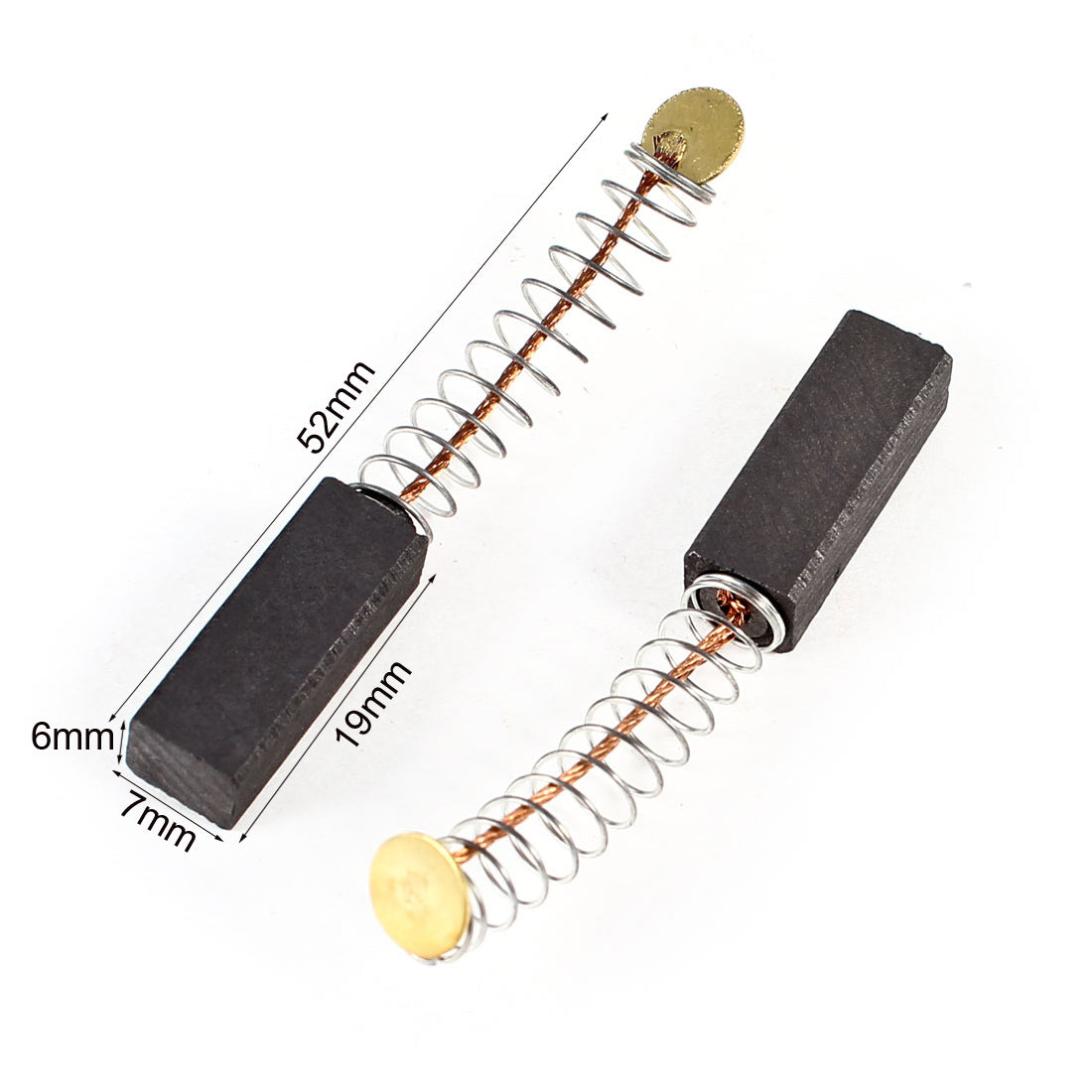 uxcell Uxcell 2 Pcs Replacement Electric Carbon Brushs 19mm x 7mm x 6mm