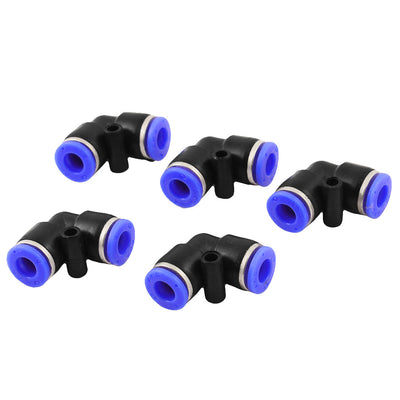 uxcell Uxcell 5 Pcs Air Pneumatic 6mm to 6mm L Shaped Push in Elbow Connector Fittings