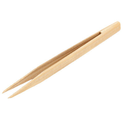 Harfington Uxcell Wood Color Bamboo Anti-static Pointed Tip Straight Tweezer
