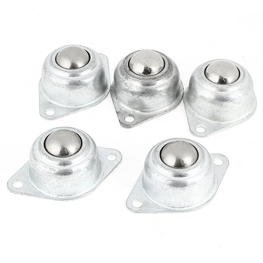 uxcell Uxcell 2 Holes Metal Silver Tone Flange Ball Transfer Unit Mounted Bearings 5pcs