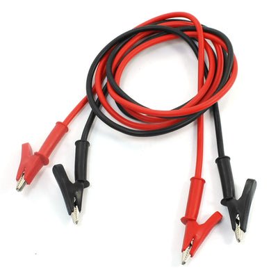 Harfington Uxcell 1m Long Alligator Clip Electrical Clamp Insulated Test Lead Cable Pair