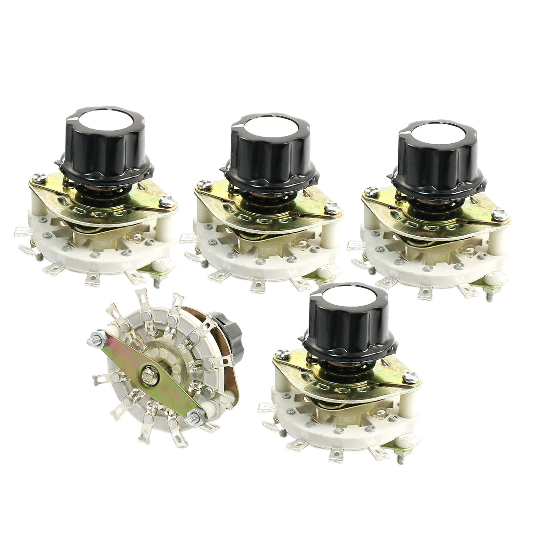 uxcell Uxcell 6mm Knurled Shaft 12Pin Rotary Switch Potentiometer 1-Pole 11-Position 5 Pcs