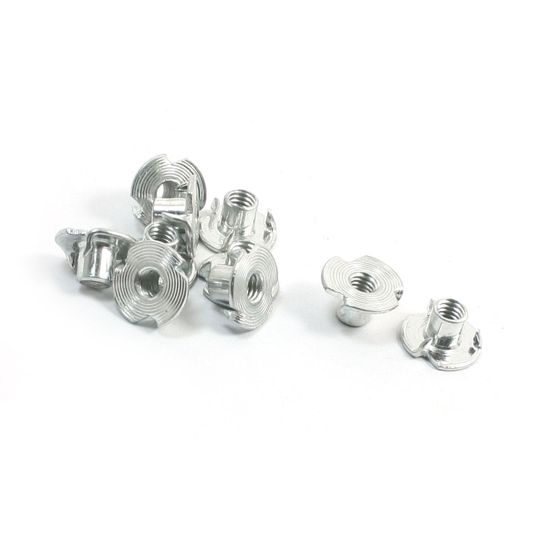 uxcell Uxcell 10PCS Silver Tone Metal Tee Nuts Claw Nut M4 x 11mm x 6mm