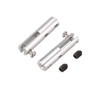 Harfington Uxcell 2pcs Silver Tone Aluminum Clevis 25 x 6 x 2.3mm for 2.3mm Push Rod