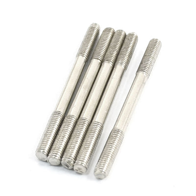 Harfington Uxcell 5Pcs 40x3mm Two Threaded Tip Steel Tight Adjustable Push Rod Connector