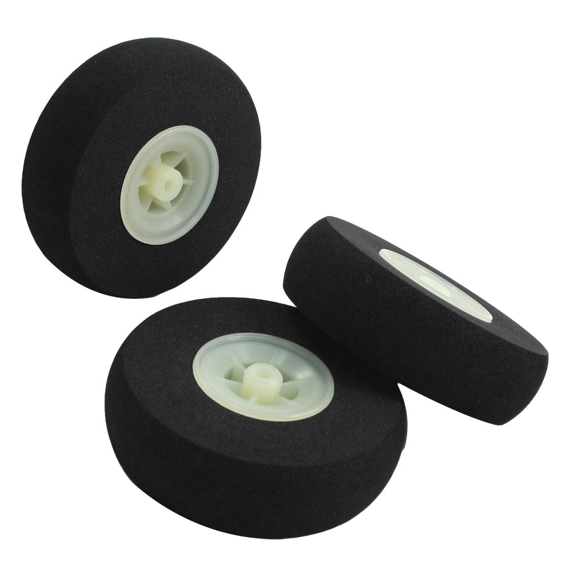 uxcell Uxcell 3pcs RC Airplane DIY Assembly Part Super Light Sponge Wheel 70mmx21mm