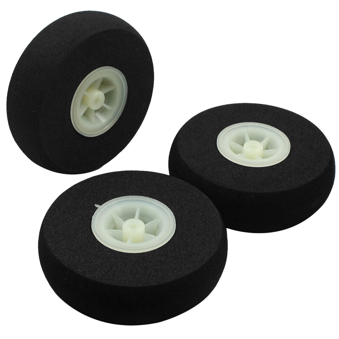uxcell Uxcell 3pcs RC Remote Control Airplane DIY Sponge Tire Wheel D65mm H19mm d3.5mm
