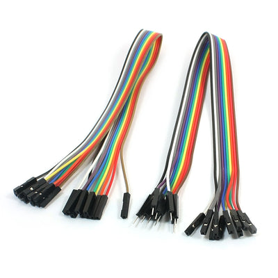 Harfington Uxcell 30cm 2.54mm 10P Male to Female M/F Connect Jumper Wire Cable Line 2Pcs