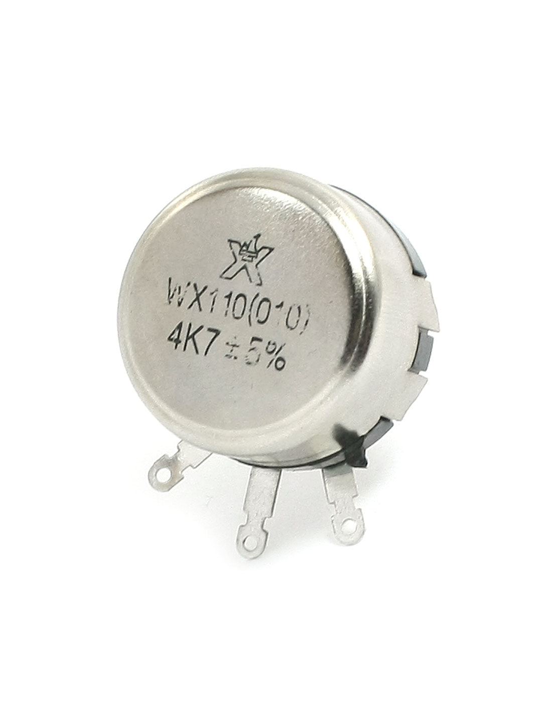 uxcell Uxcell WX110(010) 4.7K Ohm 3 Soldering Terminals 6mm Round Metal Shaft Single Turn Wire Wound Potentiometer