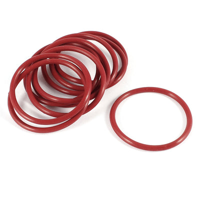 uxcell Uxcell 10 Pcs 46mm x 3mm Rubber O Type Sealing Ring Gasket Grommets Red