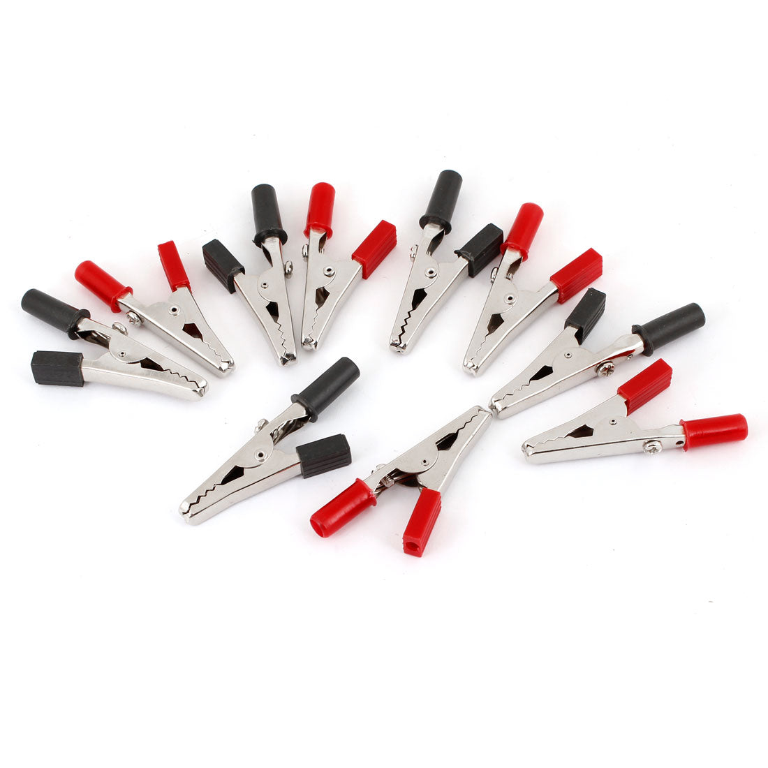 uxcell Uxcell 10 Pcs Black Red Plastic Handle Test Probe Battery Metal Alligator Clips