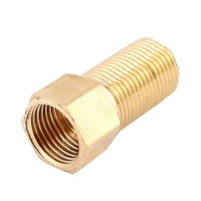 uxcell Uxcell 1/2PT Male to Female Thread Brass Pipe Nipple Connector Quick Fitting 5cm