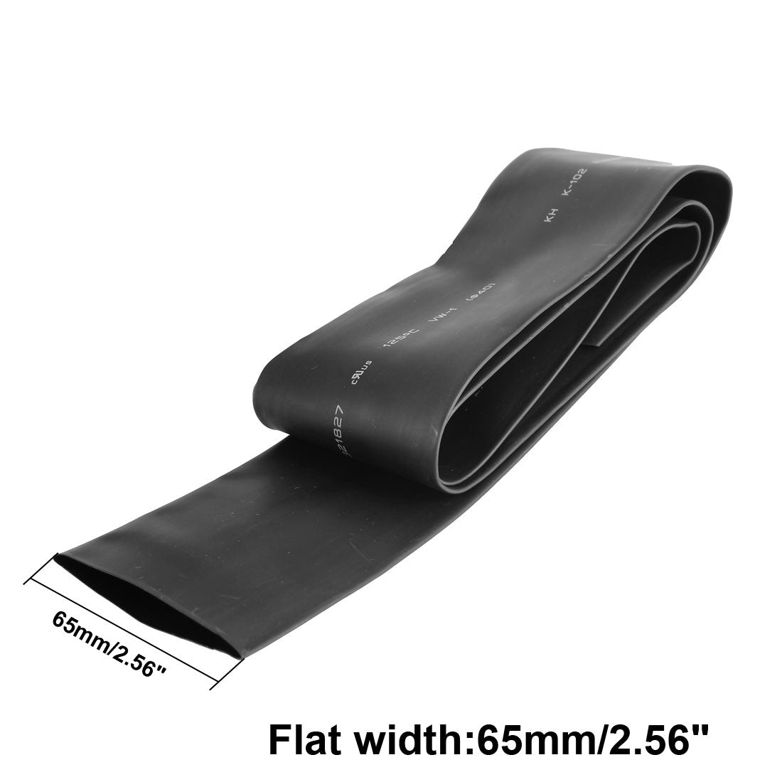 uxcell Uxcell 1 Meter 65mm Flat width 40mm Dia rate 2:1 Heat Shrinkable Shrinking Tube Black
