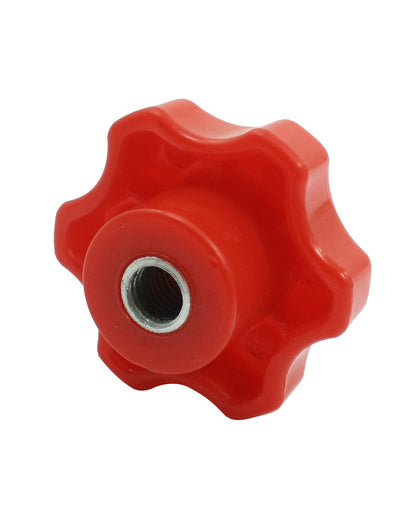 Harfington Uxcell M12 60mm Dia Thread Plastic Six Pointed Star Head Clamping Knob Red